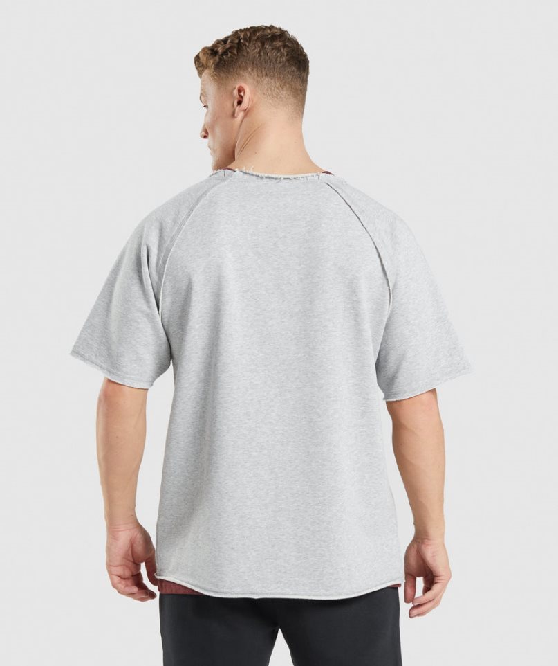 Men's Gymshark Legacy Rag Top T-Shirts Light Grey | NZ 5ZCOWQ